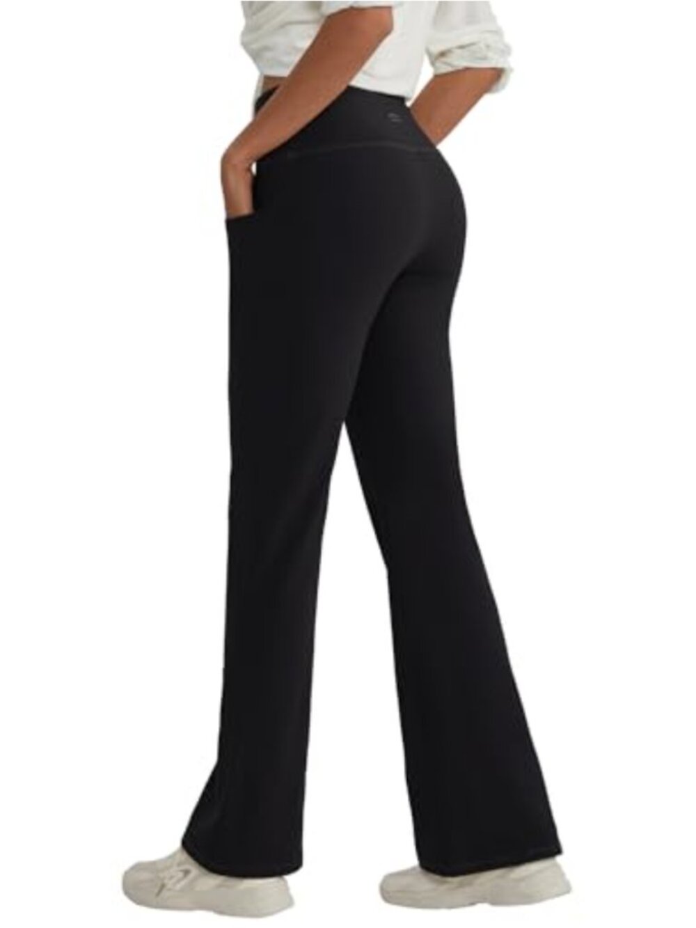 Women's High Waisted Flared Yoga Leggings with 3 Pockets 30" Inseam